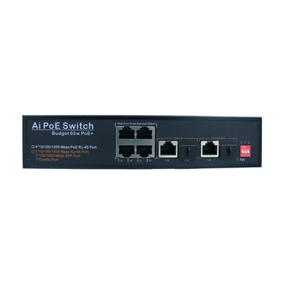 IEEE802.3x Industrial Unmanaged POE Switch Fiber Optic POE Switch 7 Gigabit Ports